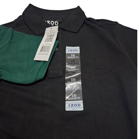 IZOD Kids Boys S(8) Regular Fit Short Sleeve Polo Shirts Green Black NWT - Picture 4 of 10